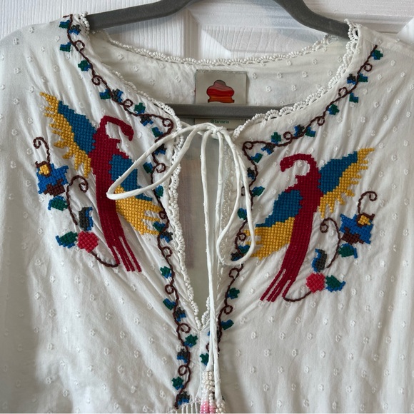 FARM Rio Macaw Cross Stitch Embroidered Maxi Dress - Picture 3 of 7